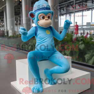 Sky Blue Chimpanzee mascot...