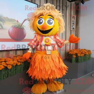 Orange fugleskræmsel maskot...