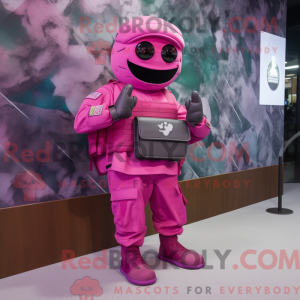 Magenta Army Soldier maskot...