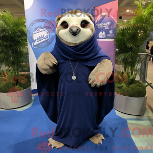 Navy Sloth maskot kostume...