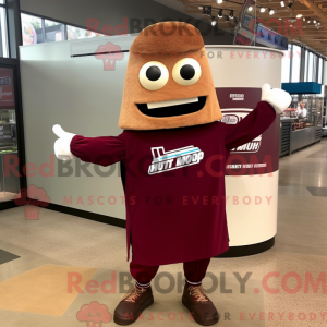 Maroon Tacos maskot kostume...