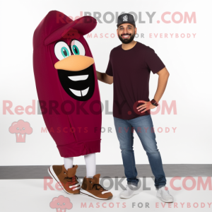 Maroon Tacos maskot kostume...