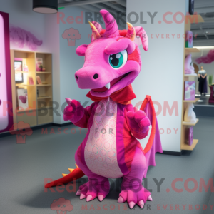 Pink Dragon mascot costume...