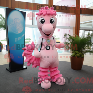 Pink Sea Horse mascot...