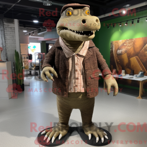 Brun krokodille maskot...