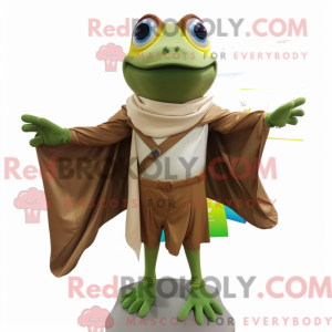 Brown Frog mascottekostuum...