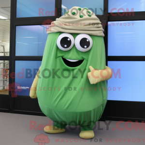 Tan Green Bean maskot...