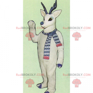 Mascota de personaje de invierno - Reno blanco - Redbrokoly.com