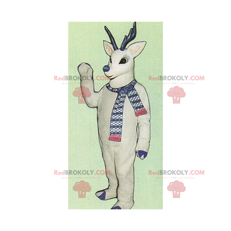 Mascote do personagem de inverno - rena branca - Redbrokoly.com