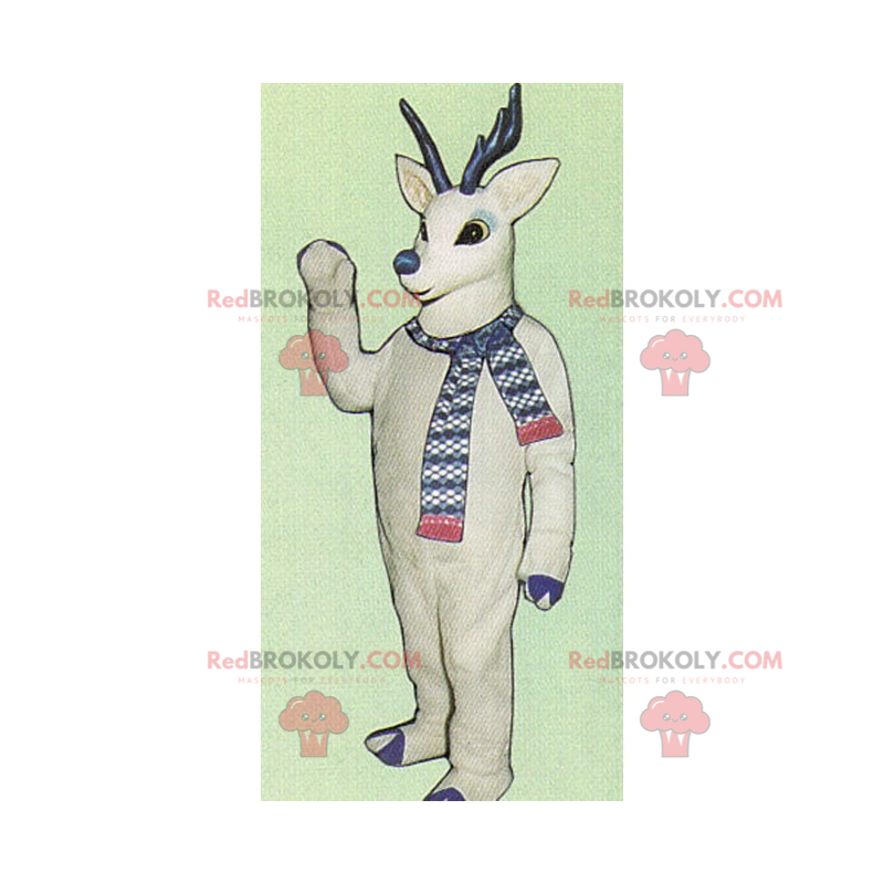 Mascote do personagem de inverno - rena branca - Redbrokoly.com Mascote do personagem de inverno - rena branca - Redbrokoly.com
