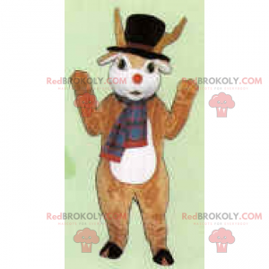 Winter character mascot - Santa Claus reindeer - Redbrokoly.com