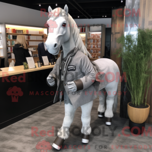 Silver Horse mascot costume...