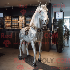 Silver Horse mascot costume...