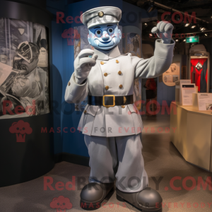 Zilveren mascottekostuum...