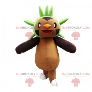 Mascotte personnage marron avec couronne verte - Redbrokoly.com