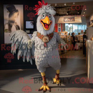 Sølv hane maskot kostyme...