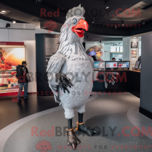 Sølv hane maskot kostyme...