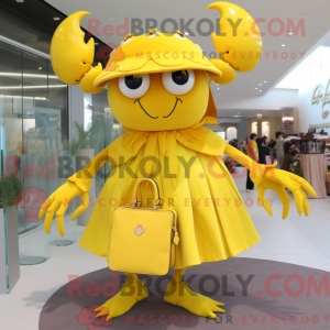 Gele krab mascottekostuum...
