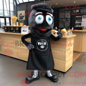 Sort Fish And Chips maskot...