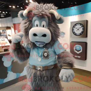 Grijze Yak-mascottekostuum...