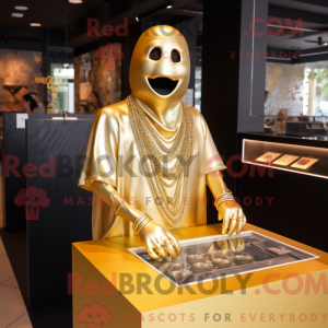 Gold Ghost maskot drakt...