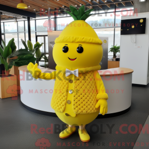Gul jordbær maskot kostume...