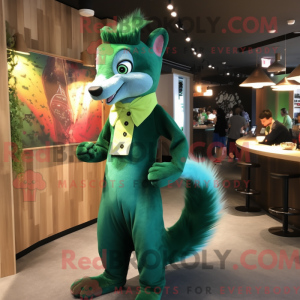 Mascotte de belette verte...