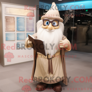 Mascotte de magicien beige...