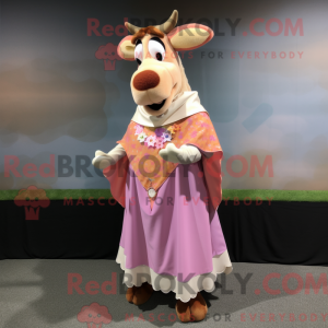 Peach Guernsey Cow maskot...
