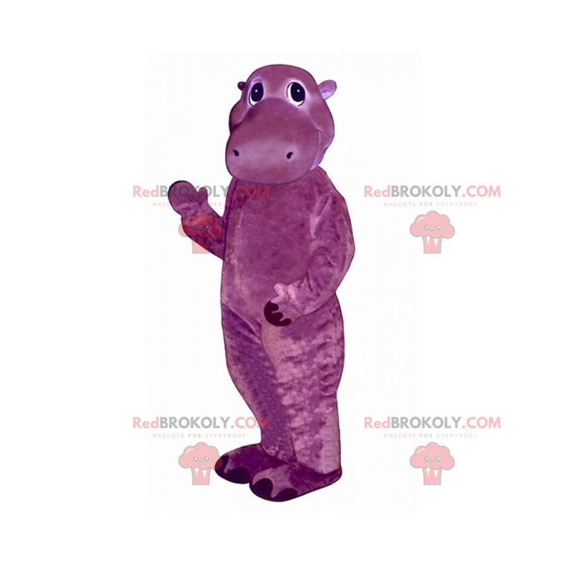 Pequeno mascote hipopótamo roxo - Redbrokoly.com