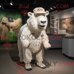 Hvid Buffalo maskot kostume...