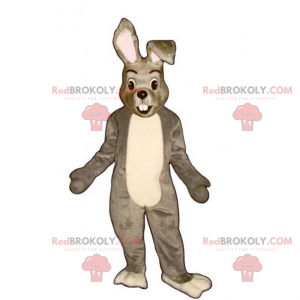 Maskot malý šedý a bílý králík - Redbrokoly.com