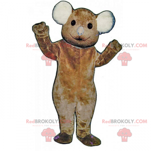 Mascote ursinho marrom com orelhas brancas - Redbrokoly.com