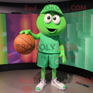 Grøn Basketball Ball maskot...
