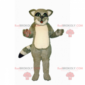 Maskot lille grå vaskebjørn - Redbrokoly.com