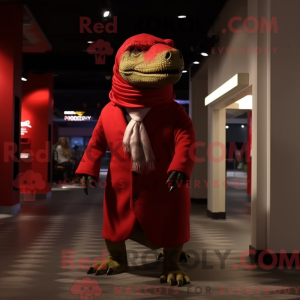 Röd T Rex maskotdraktfigur...