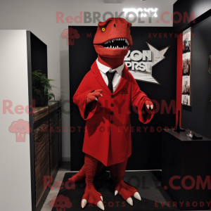 Rød T Rex maskotdraktfigur...