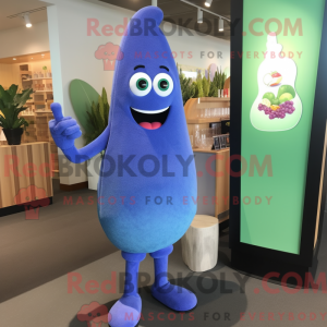 Blå Zucchini maskot kostume...