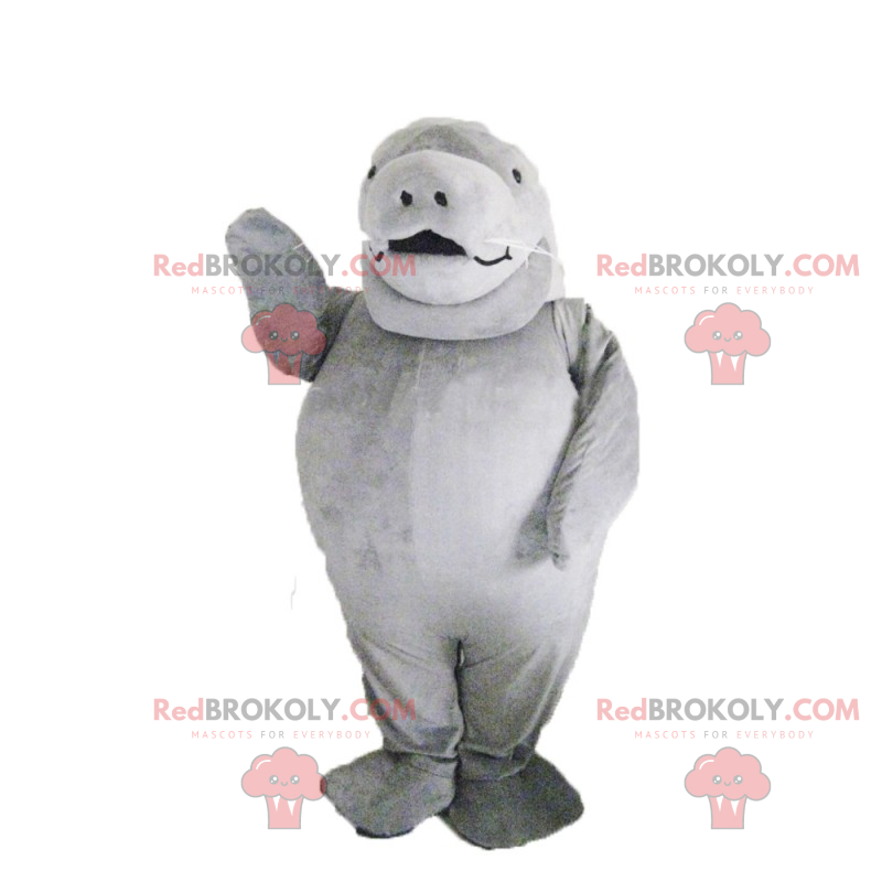 Kleine grijze zeeleeuw mascotte - Redbrokoly.com