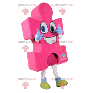 Mascotte pièce de puzzle rose - Redbrokoly.com