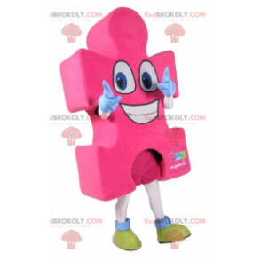 Mascote rosa da peça do quebra-cabeça - Redbrokoly.com