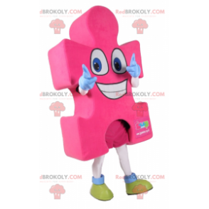 Mascotte pièce de puzzle rose - Redbrokoly.com