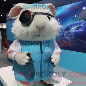Sky Blue Guinea Pig mascot...