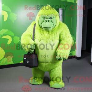 Limegrøn Gorilla maskot...