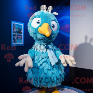Cyan Chicken Maskottchen...