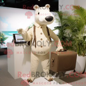 Crème Tapir-mascottekostuum...