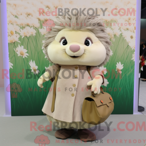 Beige pinnsvin maskot drakt...