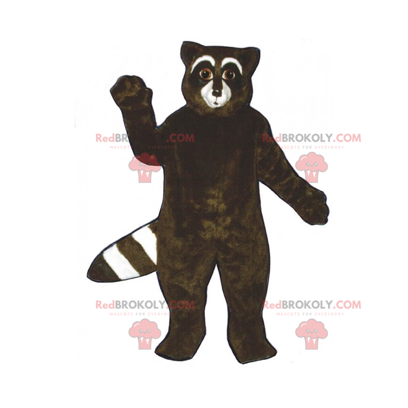 Mascotte van een zwarte wasbeer - Redbrokoly.com