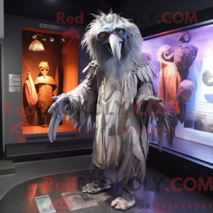 Sølv Harpy maskot kostyme...