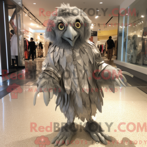 Sølv Harpy maskot kostume...